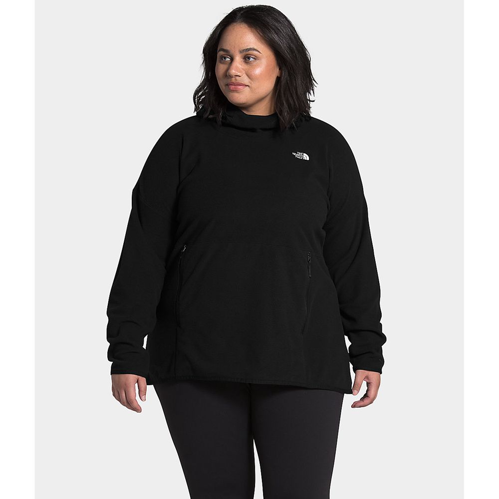 The North Face Hoodie Womens Australia - The North Face Plus Tka Glacier Pullover Black Snow (BOF-02